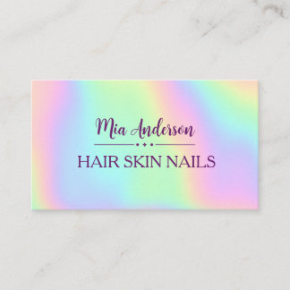 Iridescente Holografische Make-up Artiest Nagel Visitekaartje