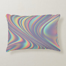 Iridescente holografische werveltextuur accent kussen