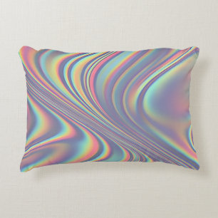 Iridescente holografische werveltextuur accent kussen