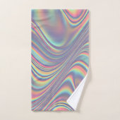 Iridescente holografische werveltextuur bad handdoek (Handdoek)