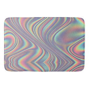Iridescente holografische werveltextuur badmat