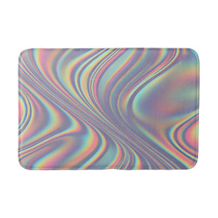 Iridescente holografische werveltextuur badmat