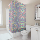 Iridescente holografische werveltextuur douchegordijn (In situ)