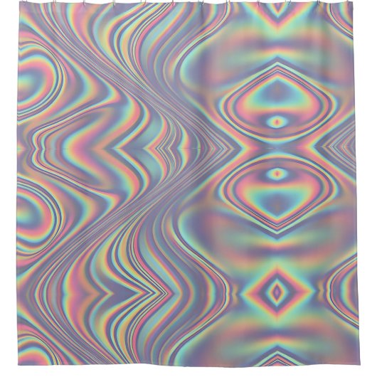 Iridescente holografische werveltextuur douchegordijn (Voorkant)