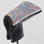 Iridescente holografische werveltextuur golfheadcover (3/4 voorkant)
