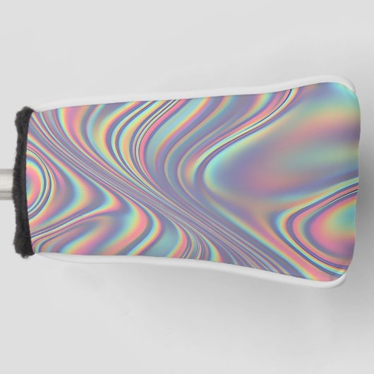 Iridescente holografische werveltextuur golfheadcover (Voorkant)