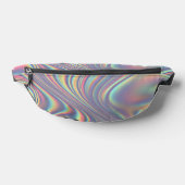 Iridescente holografische werveltextuur heuptasje (Liggend)