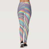 Iridescente holografische werveltextuur leggings (Achterkant)