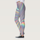 Iridescente holografische werveltextuur leggings (Links)