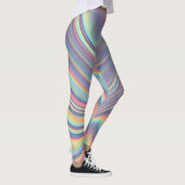 Iridescente holografische werveltextuur leggings (Rechts)