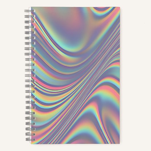Iridescente holografische werveltextuur notitieboek (Voorkant)