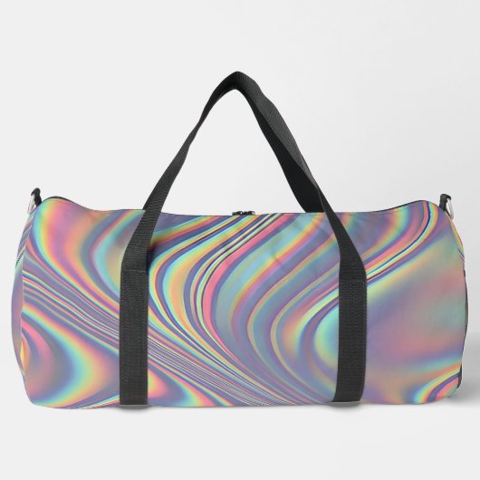 Iridescente holografische werveltextuur plunjezak (Voorkant)