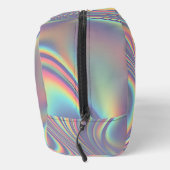 Iridescente holografische werveltextuur toilettasje (Rechts)
