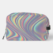 Iridescente holografische werveltextuur toilettasje (Achterkant)