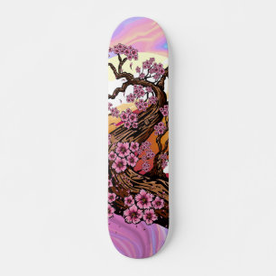 Iridescente Kersenbloesem Zonsondergang Japans Persoonlijk Skateboard