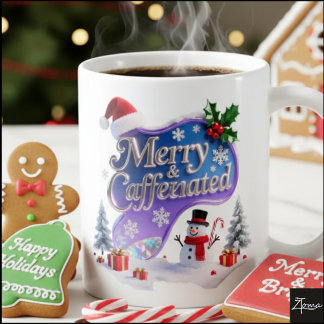 Iridescente Kerstmis' Vrolijk & Gecaffeïneerd Koffiemok