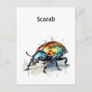 Iridescente Kever in Waterverf, op maat Briefkaart