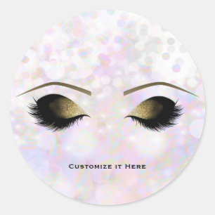 Iridescente Kleur Glam Goud Make-up Wimpers Ronde Sticker