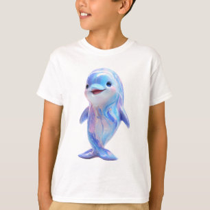 Iridescente Kosmische Gemarmerde Dolfijn Kinderen T-shirt