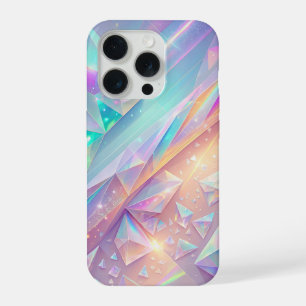 Iridescente Kristal Geometrische Facetten iPhone 15 Pro Case
