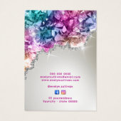 Iridescente kristallen namaak folie sieraden displ visitekaartje (Achterkant)