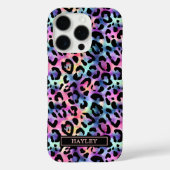 Iridescente Luipaardprint Monogram Case-Mate iPhone Case (Achterkant)