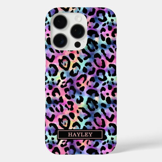 Iridescente Luipaardprint Monogram Case-Mate iPhone Case (Achterkant)