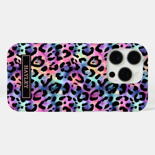 Iridescente Luipaardprint Monogram Case-Mate iPhone Case (Achterkant (horizontaal))