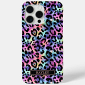 Iridescente Luipaardprint Monogram Case-Mate iPhone Case (Achterkant)