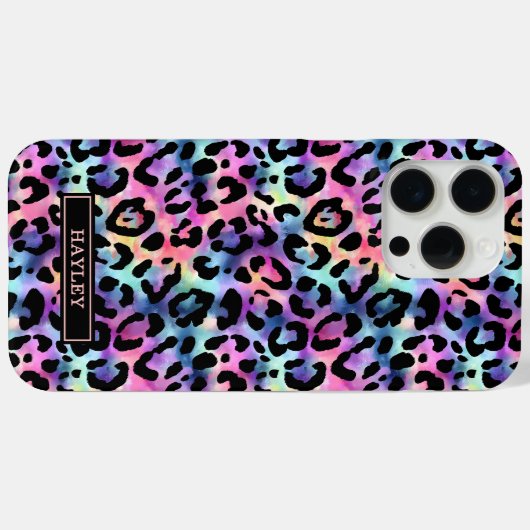 Iridescente Luipaardprint Monogram Case-Mate iPhone Case (Achterkant (horizontaal))