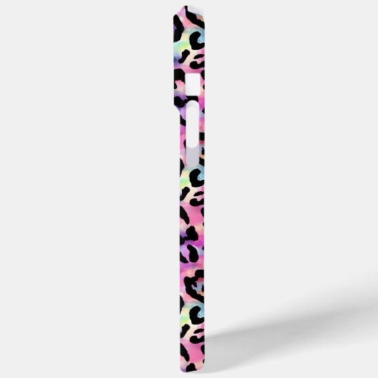 Iridescente Luipaardprint Monogram Case-Mate iPhone Case (Achterkant / Links)