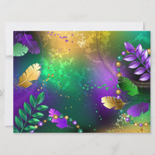 Iridescente mardi gras achtergrond met kralen kaart
