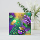 Iridescente mardi gras achtergrond met kralen menu (Staand voorkant)