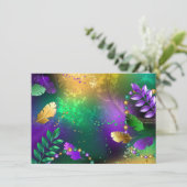 Iridescente Mardi Gras-achtergrond met kralen Menu (Staand voorkant)