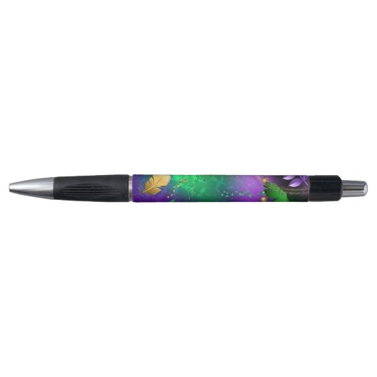 Iridescente mardi gras achtergrond met kralen pen (Voorkant)