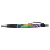 Iridescente mardi gras achtergrond met kralen pen (Bovenkant)