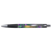Iridescente mardi gras achtergrond met kralen pen (Achterkant)