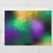 Iridescente mardi gras achtergrond met kralen save the date (Achterkant)