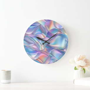 Iridescente Metallic 6 Geometrisch Grote Klok