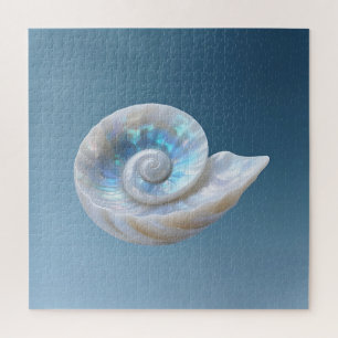Iridescente Nautilusschelp Spiraal Legpuzzel