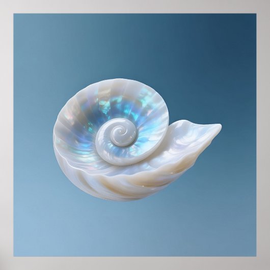 Iridescente Nautilusschelp Spiraal Poster (Voorkant)