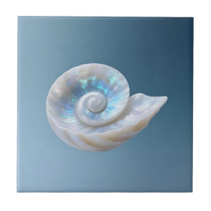 Iridescente Nautilusschelp Spiraal Tegeltje