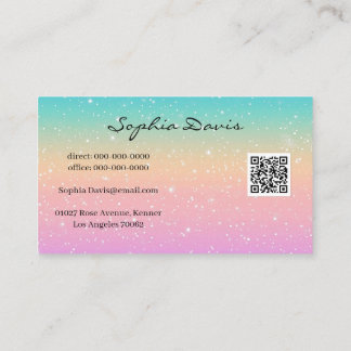 Iridescente opal businesscards pastel visitekaartje