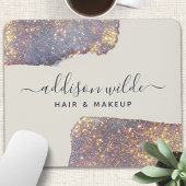 Iridescente Paarse Goud Glam Glitter Muismat