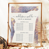 Iridescente Paarse Goud Glam Glitter Service Prijs Menu