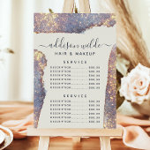 Iridescente Paarse Goud Glam Glitter Service Prijs Menu
