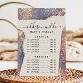 Iridescente Paarse Goud Glam Glitter Service Prijs Menu