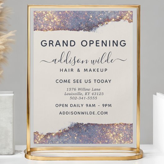 Iridescente Paarse Goud Glam Glitter Zakelijk Flyer