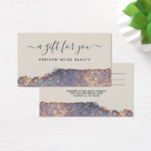 Iridescente Paarse Gouden Glam Glitter Cadeaubon