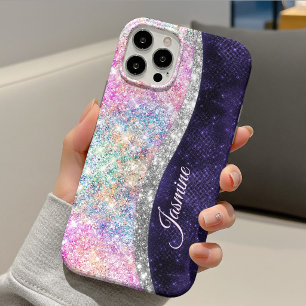 Iridescente paarse zilveren nepschitterende monogr Case-Mate iPhone case